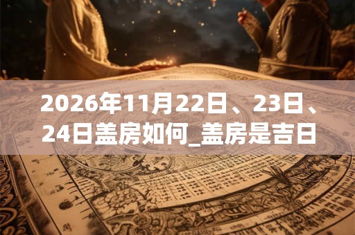 2026年11月22日、23日、24日盖房如何_盖房是吉日吗