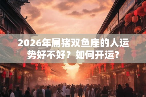 2026年属猪双鱼座的人运势好不好？如何开运？