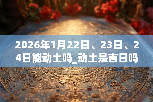 2026年1月22日、23日、24日能动土吗_动土是吉日吗