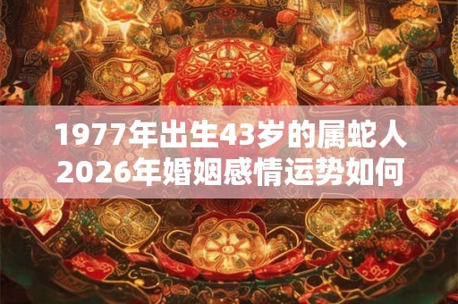 1977年出生43岁的属蛇人2026年婚姻感情运势如何？