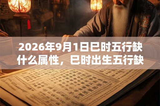 2026年9月1日巳时五行缺什么属性，巳时出生五行缺什么