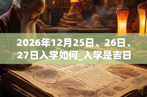 2026年12月25日、26日、27日入学如何_入学是吉日吗