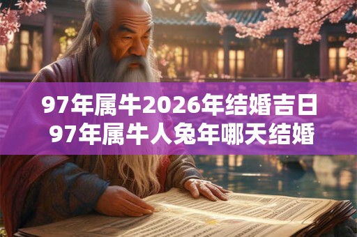 97年属牛2026年结婚吉日 97年属牛人兔年哪天结婚好