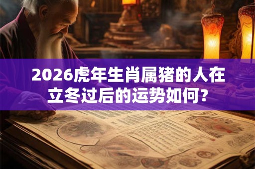 2026虎年生肖属猪的人在立冬过后的运势如何？