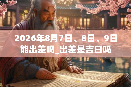 2026年8月7日、8日、9日能出差吗_出差是吉日吗