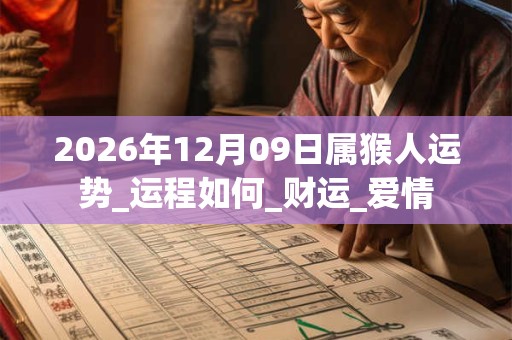 2026年12月09日属猴人运势_运程如何_财运_爱情