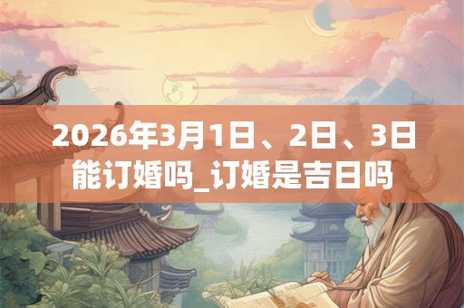 2026年3月1日、2日、3日能订婚吗_订婚是吉日吗