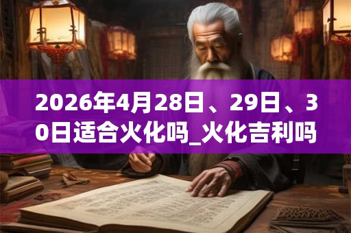 2026年4月28日、29日、30日适合火化吗_火化吉利吗