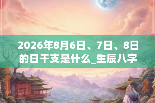 2026年8月6日、7日、8日的日干支是什么_生辰八字