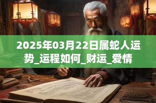 2025年03月22日属蛇人运势_运程如何_财运_爱情