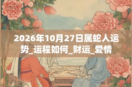 2026年10月27日属蛇人运势_运程如何_财运_爱情