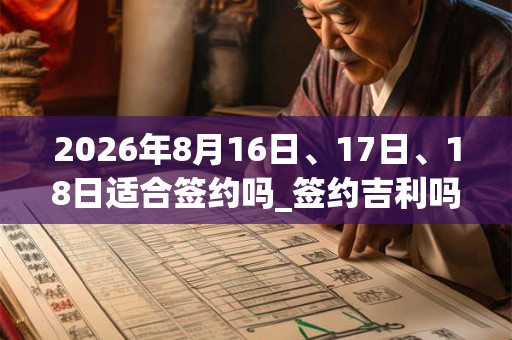 2026年8月16日、17日、18日适合签约吗_签约吉利吗