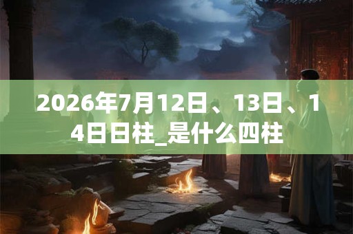 2026年7月12日、13日、14日日柱_是什么四柱