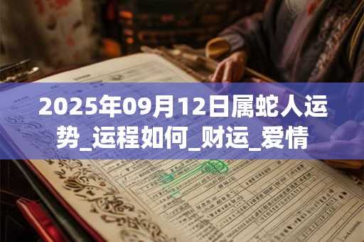 2025年09月12日属蛇人运势_运程如何_财运_爱情