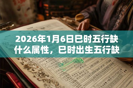 2026年1月6日巳时五行缺什么属性，巳时出生五行缺什么