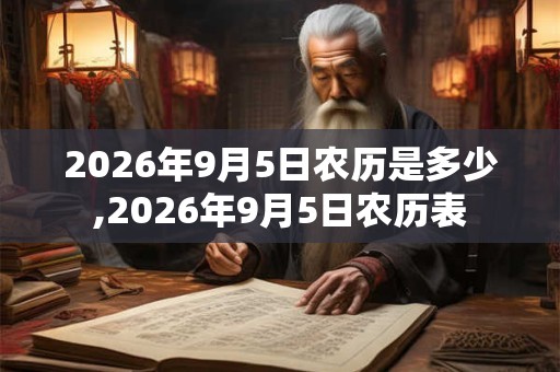 2026年9月5日农历是多少,2026年9月5日农历表
