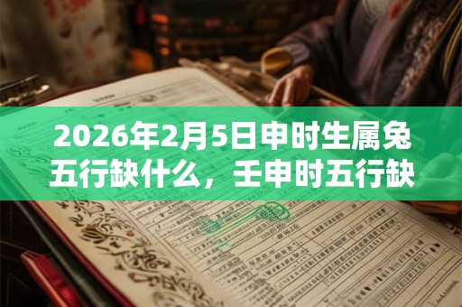 2026年2月5日申时生属兔五行缺什么，壬申时五行缺什么