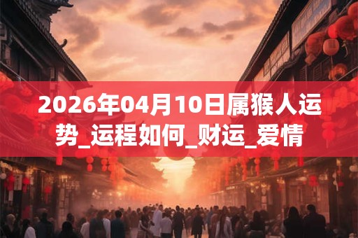 2026年04月10日属猴人运势_运程如何_财运_爱情