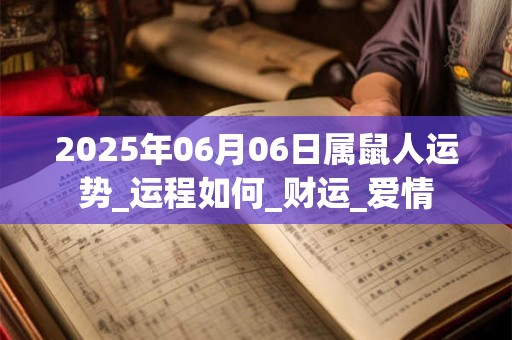2025年06月06日属鼠人运势_运程如何_财运_爱情