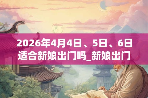 2026年4月4日、5日、6日适合新娘出门吗_新娘出门吉利吗