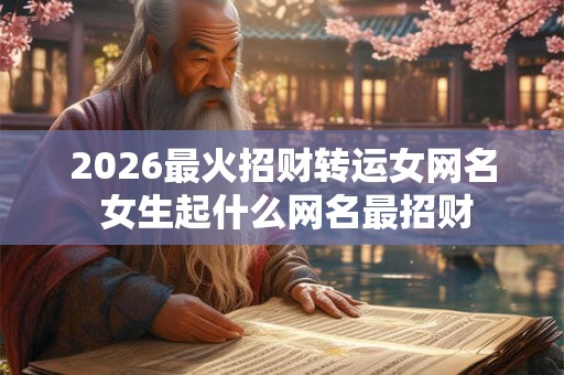 2026最火招财转运女网名 女生起什么网名最招财