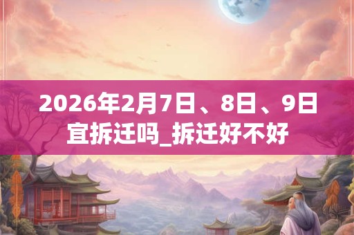 2026年2月7日、8日、9日宜拆迁吗_拆迁好不好