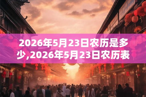 2026年5月23日农历是多少,2026年5月23日农历表