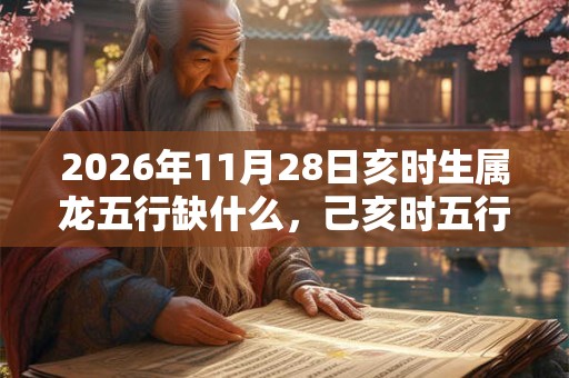 2026年11月28日亥时生属龙五行缺什么，己亥时五行缺什么