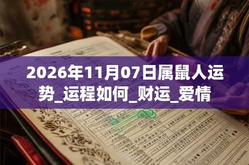 2026年11月07日属鼠人运势_运程如何_财运_爱情