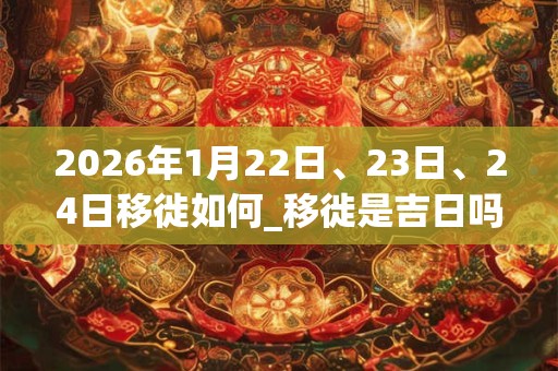 2026年1月22日、23日、24日移徙如何_移徙是吉日吗