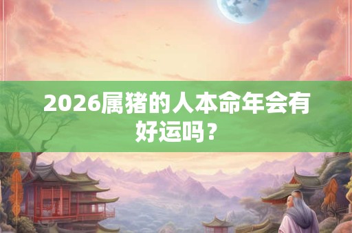 2026属猪的人本命年会有好运吗？