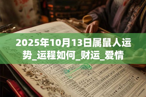 2025年10月13日属鼠人运势_运程如何_财运_爱情