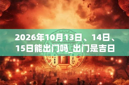 2026年10月13日、14日、15日能出门吗_出门是吉日吗
