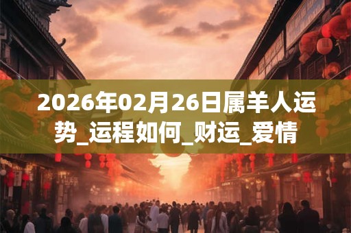 2026年02月26日属羊人运势_运程如何_财运_爱情