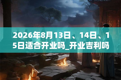 2026年8月13日、14日、15日适合开业吗_开业吉利吗