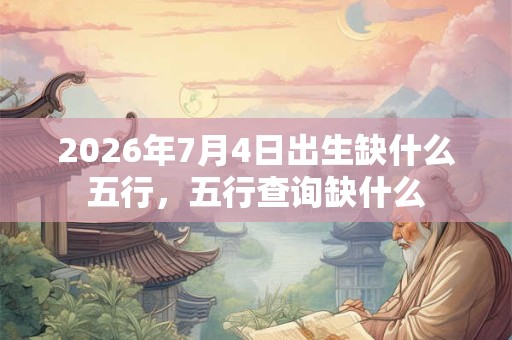 2026年7月4日出生缺什么五行，五行查询缺什么