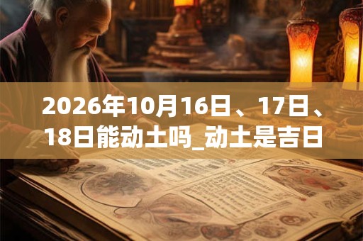 2026年10月16日、17日、18日能动土吗_动土是吉日吗
