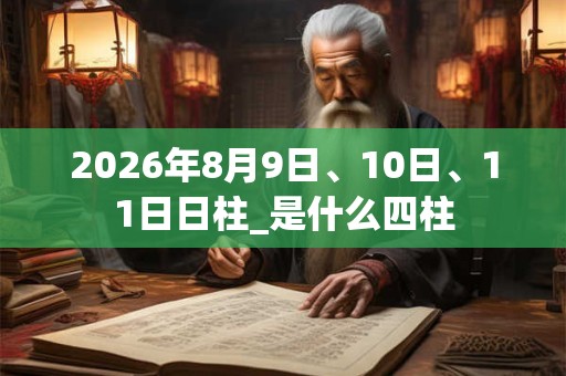 2026年8月9日、10日、11日日柱_是什么四柱