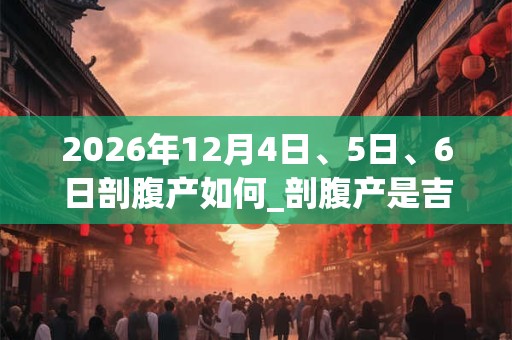 2026年12月4日、5日、6日剖腹产如何_剖腹产是吉日吗