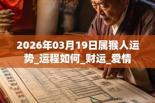 2026年03月19日属猴人运势_运程如何_财运_爱情