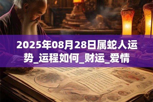 2025年08月28日属蛇人运势_运程如何_财运_爱情