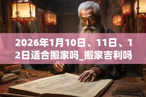 2026年1月10日、11日、12日适合搬家吗_搬家吉利吗