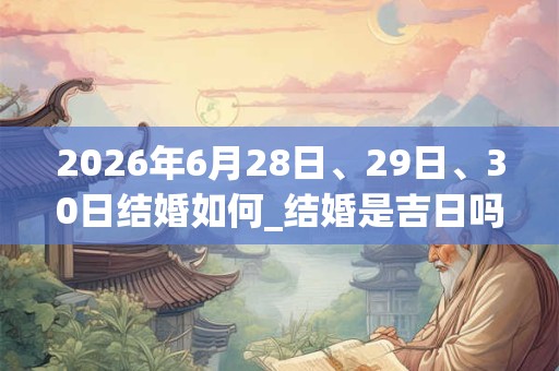 2026年6月28日、29日、30日结婚如何_结婚是吉日吗