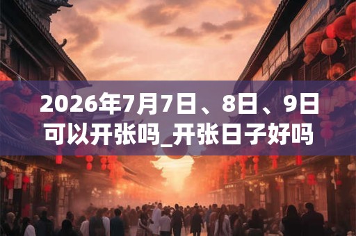 2026年7月7日、8日、9日可以开张吗_开张日子好吗