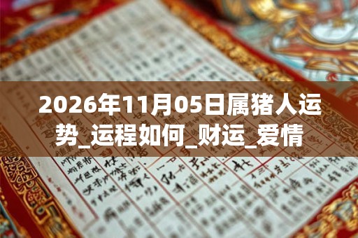 2026年11月05日属猪人运势_运程如何_财运_爱情