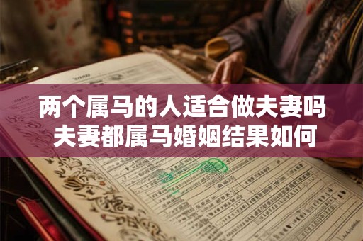 两个属马的人适合做夫妻吗 夫妻都属马婚姻结果如何