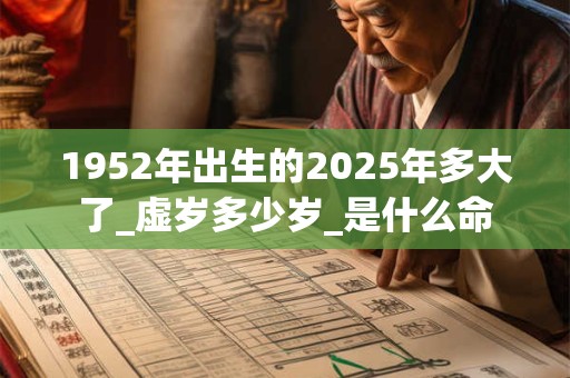 1952年出生的2025年多大了_虚岁多少岁_是什么命