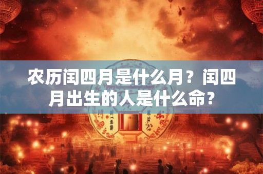 农历闰四月是什么月？闰四月出生的人是什么命？