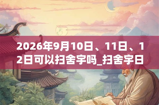 2026年9月10日、11日、12日可以扫舍宇吗_扫舍宇日子好吗