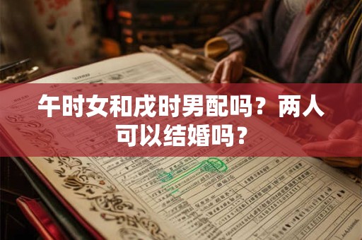 午时女和戌时男配吗？两人可以结婚吗？